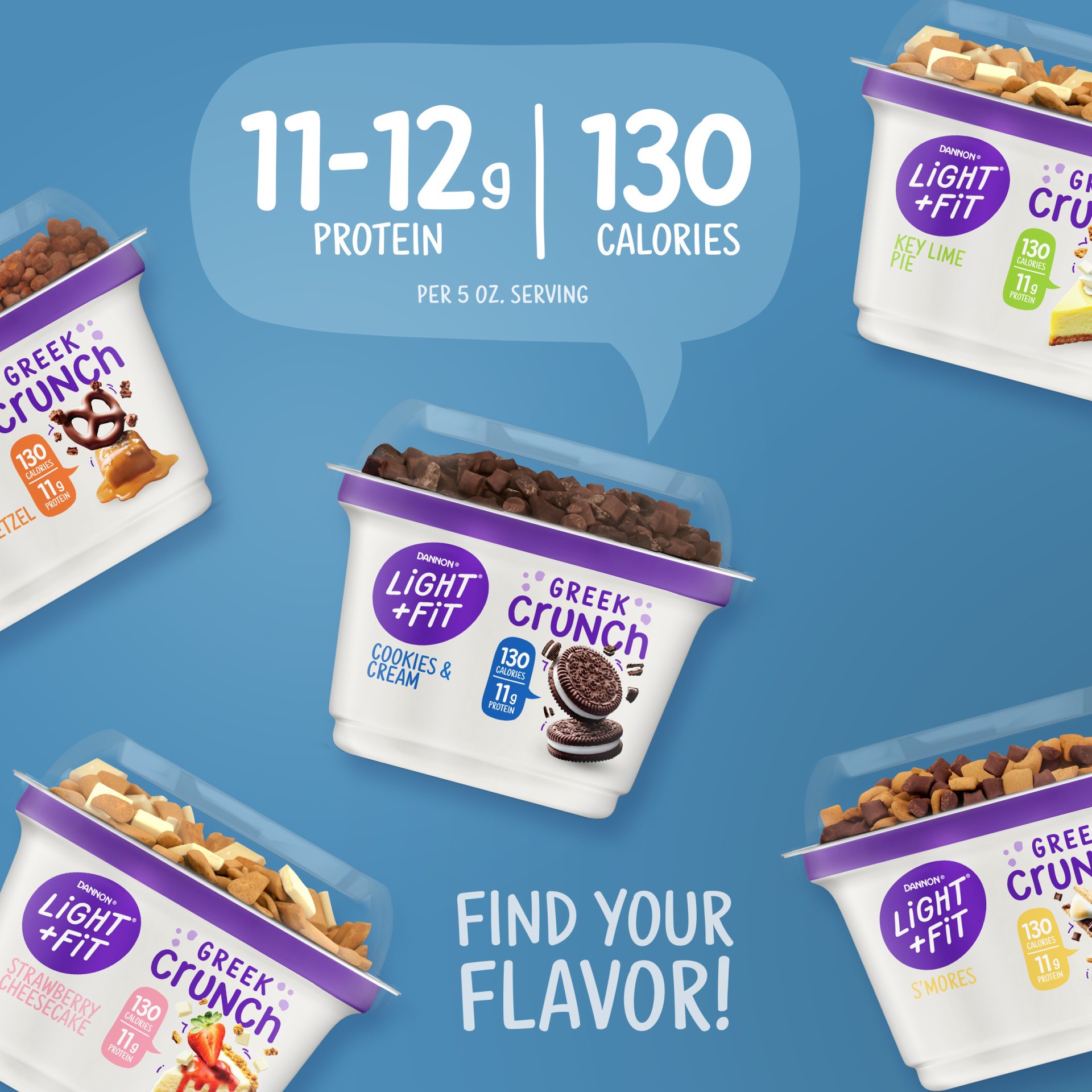 slide 5 of 7, Light + Fit Dannon Light + Fit Greek Crunch Nonfat Yogurt with Toppers, Coconut Chocolate Bliss, 5 oz., 5 oz