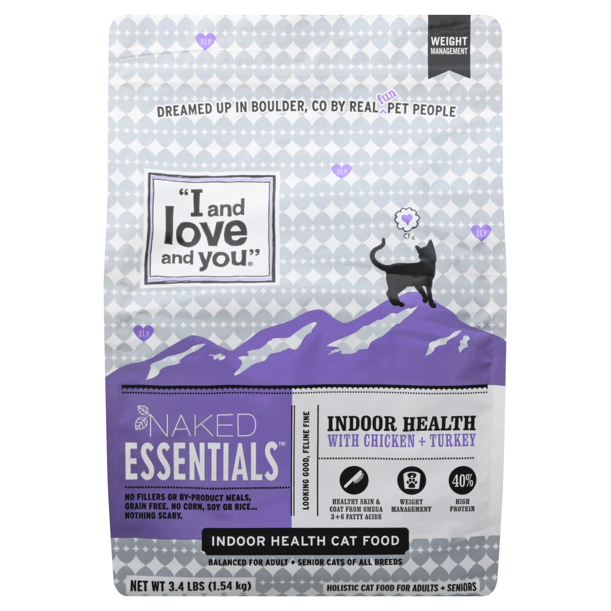 slide 1 of 9, I and Love and You Naked Essentials Indoor Health with Chicken + Turkey Cat Food 3.4 lb, 3.4 lb