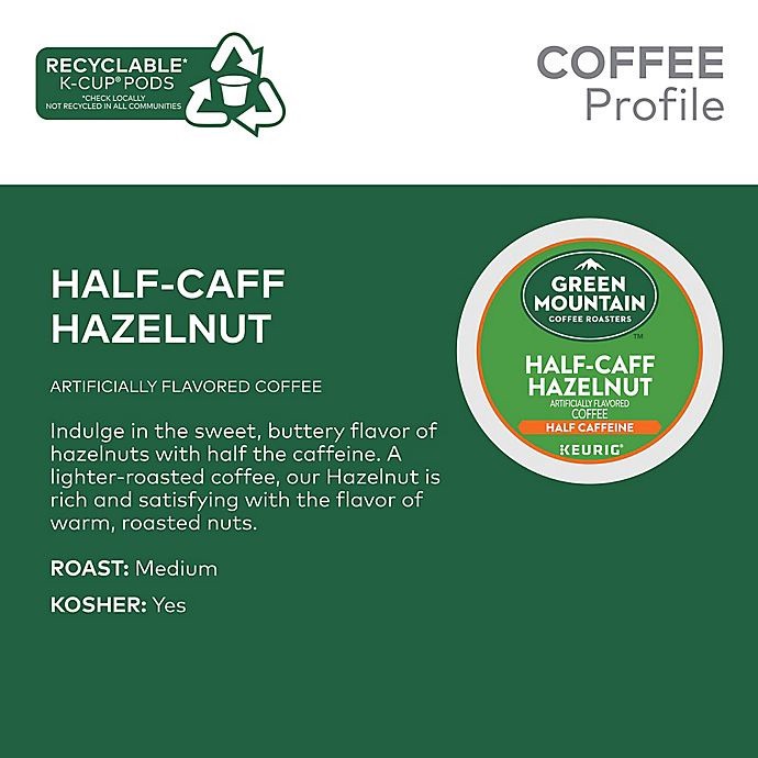 slide 4 of 6, Green Mountain Coffee Half-Caff Hazelnut Coffee Keurig K-Cup Pods, 24 ct