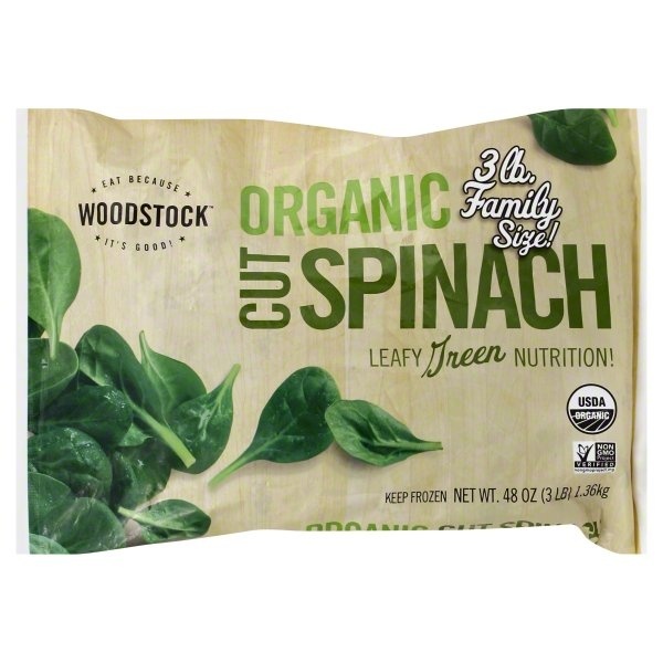 slide 1 of 1, Woodstock Farms Organic Cut Spinach, 48 oz
