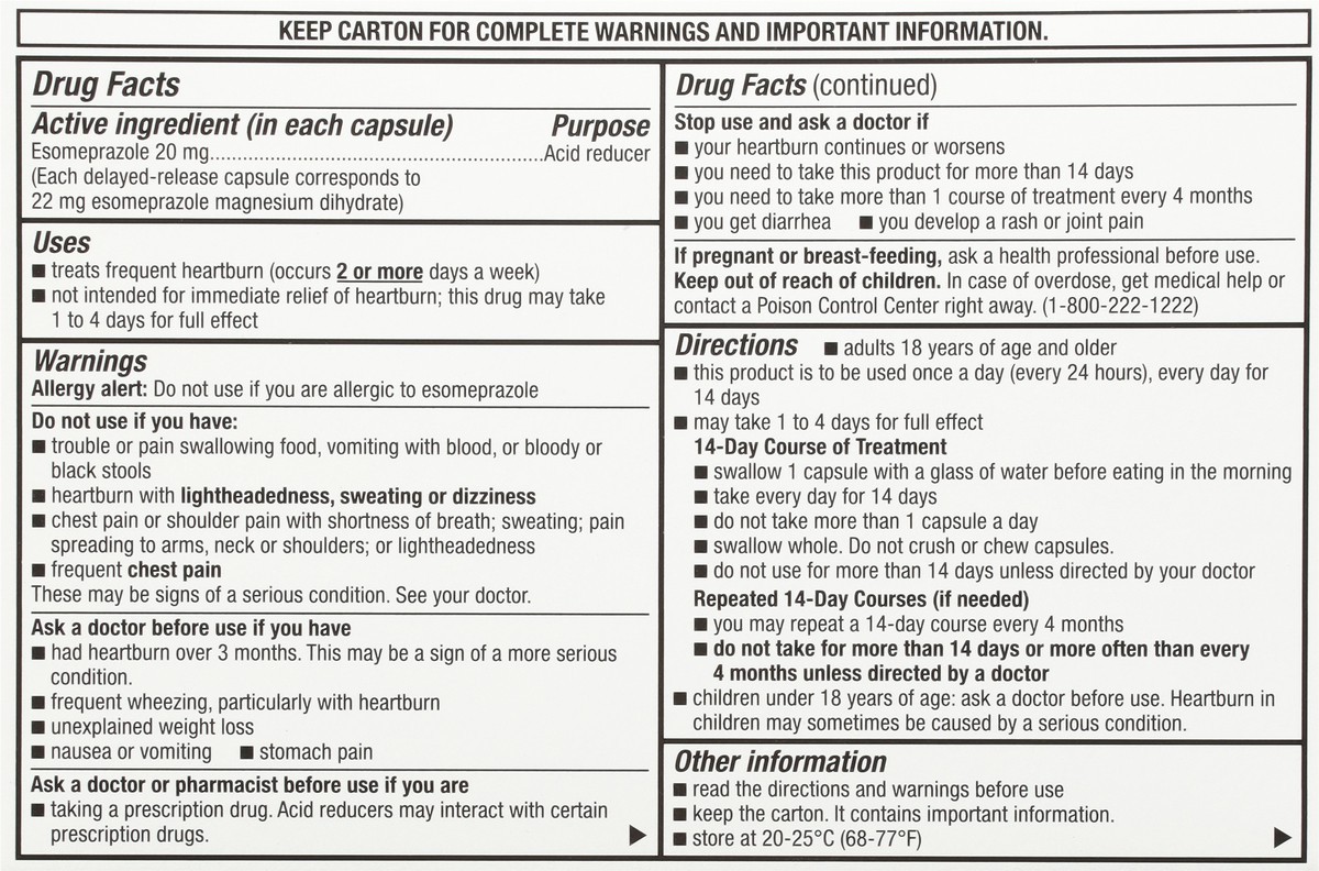 slide 2 of 9, TopCare Acid Relief Esomeprazole Magnesium, Delayed-Release Capsules-Topcare, 42 ct