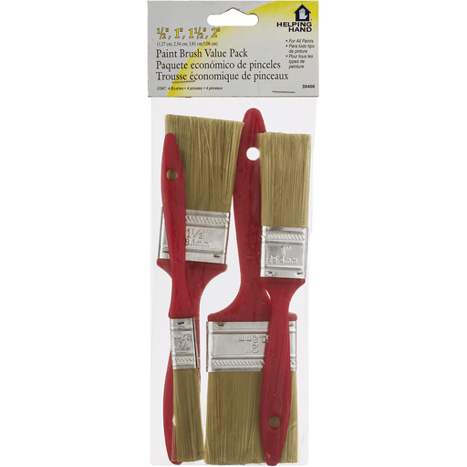 slide 3 of 9, Helping Hand Paint Brush Value Pack, 4 ct