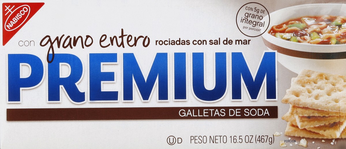 slide 4 of 6, Nabisco Premium Saltine Crackers With Whole Grain Topped with Sea Salt, 16.5 oz