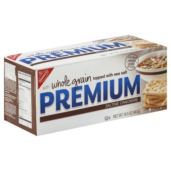 slide 1 of 6, Nabisco Premium Saltine Crackers With Whole Grain Topped with Sea Salt, 16.5 oz