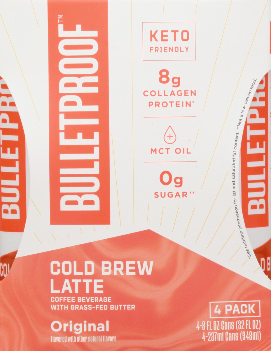 slide 2 of 13, Bulletproof 4 Pack Cold Brew Original Latte 4 ea, 4 ct