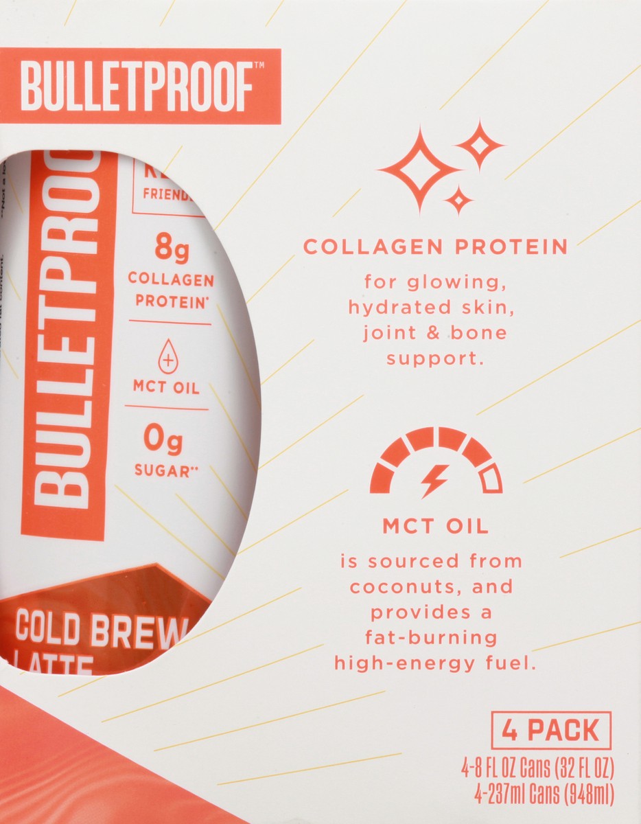 slide 3 of 13, Bulletproof 4 Pack Cold Brew Original Latte 4 ea, 4 ct