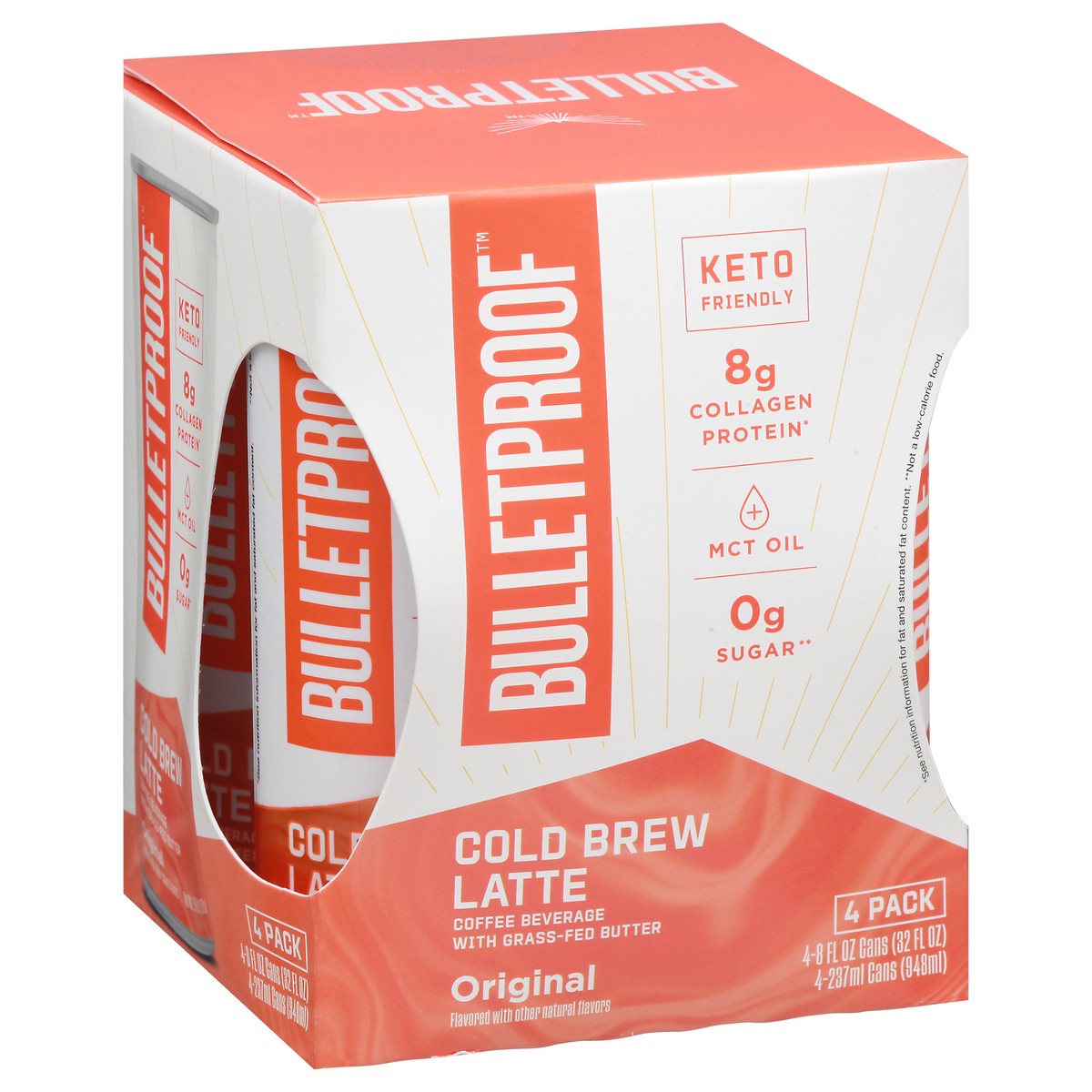 slide 10 of 13, Bulletproof 4 Pack Cold Brew Original Latte 4 ea, 4 ct