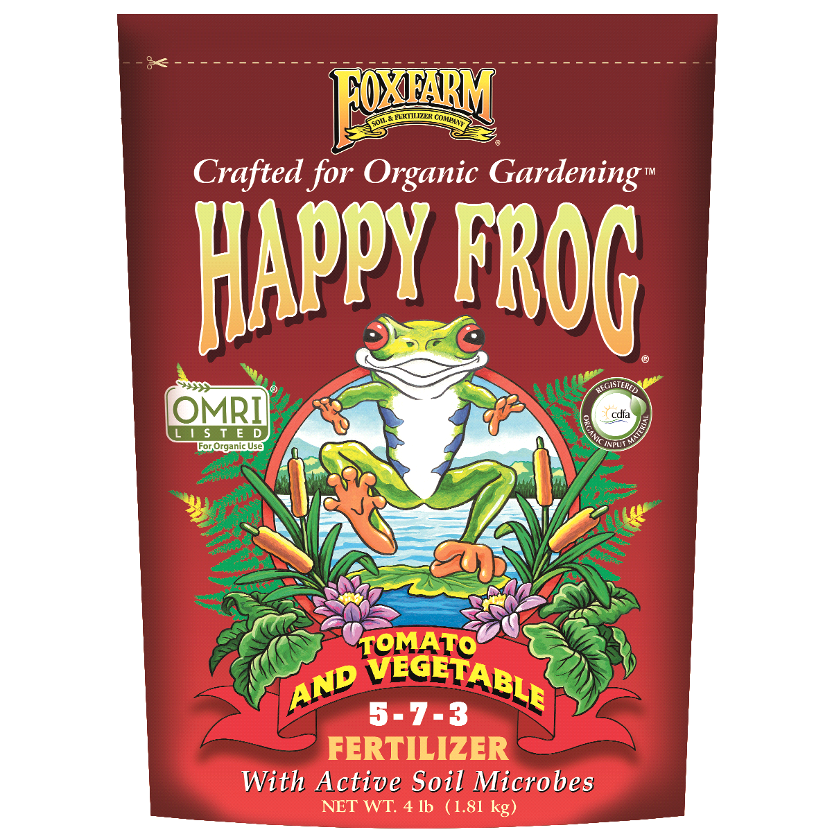 slide 1 of 1, Fox Farm Happy Frog Tomato and Vegetable Fertilizer 5-7-3, 4 lb