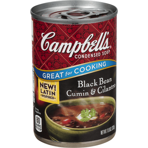 slide 1 of 1, Campbell's Soup, Condensed, Black Bean Cumin & Cilantro, 11 oz