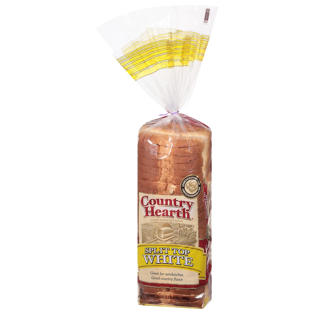 slide 3 of 9, Country Hearth Split Top White Bread 24 oz, 24 oz