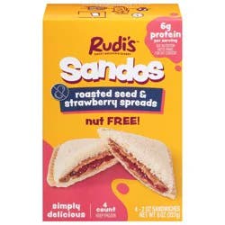 Rudi's Sandos Nut Free Seed & Strawberry Spreads Sandwiches - 4 ct Frozen