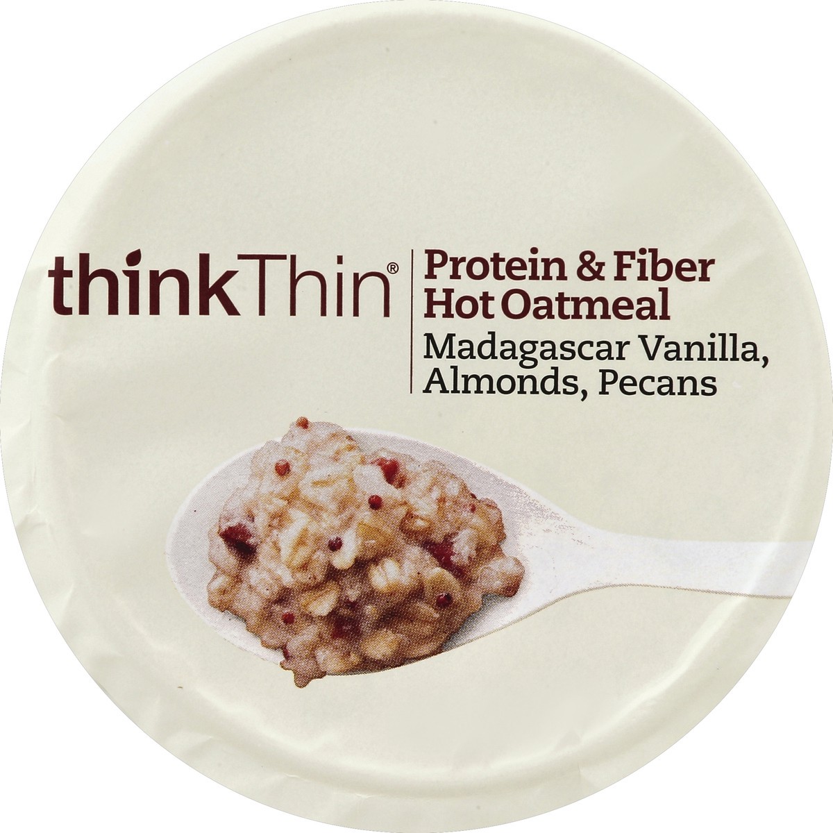 slide 2 of 6, thinkThin Hot Oatmeal Bowl Madagascar Vanilla-Almonds-Pecans, 1.76 oz