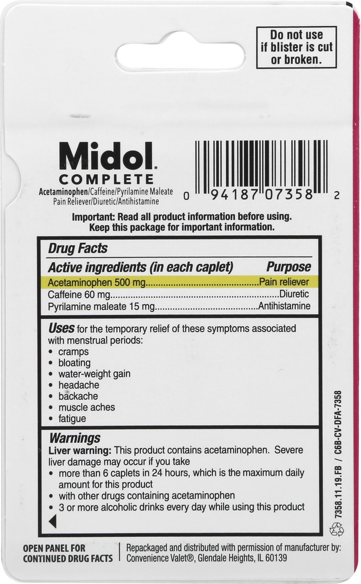 slide 8 of 8, Midol Convenience Valet Complete Caplets, 40 ct