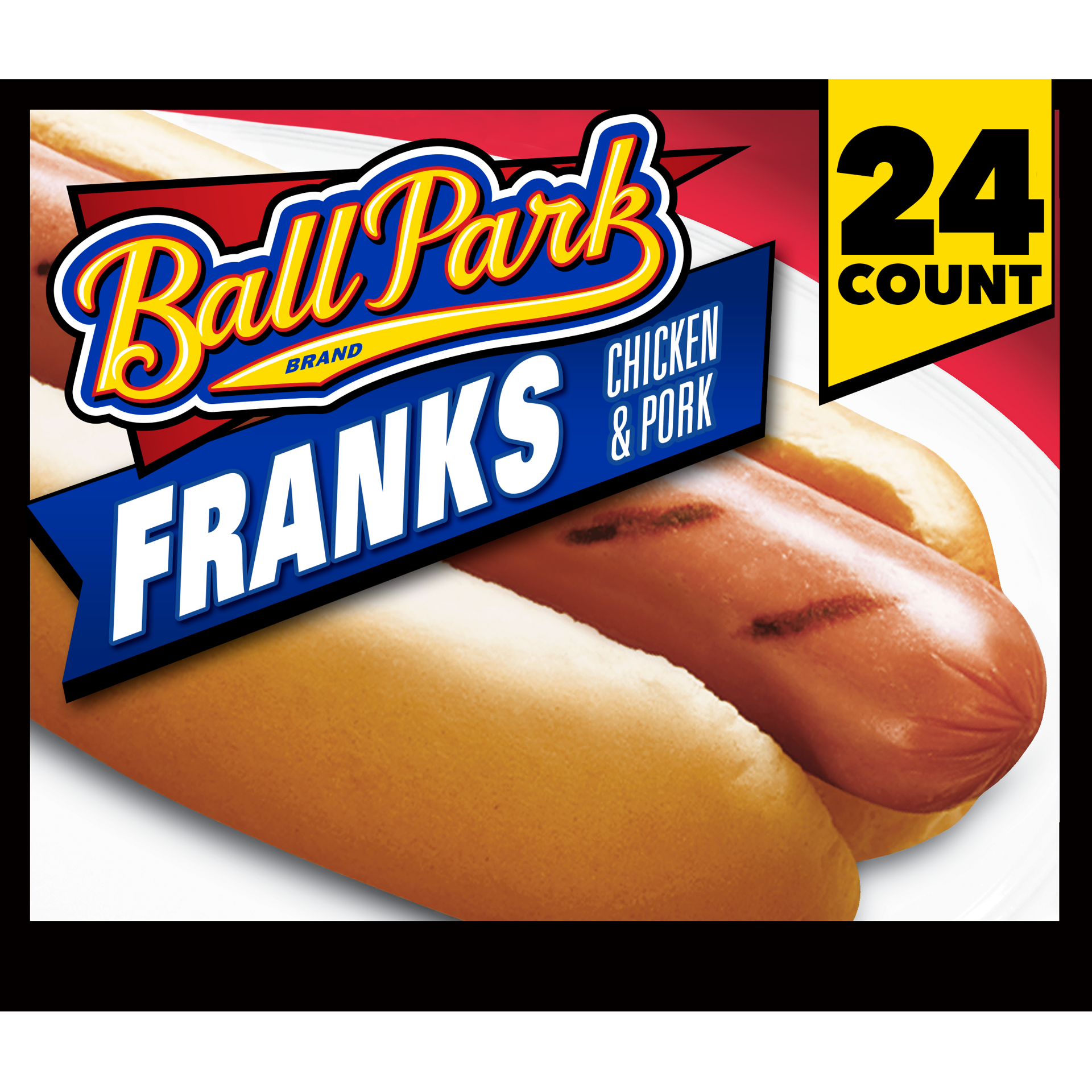 slide 1 of 8, Ball Park Classic Hot Dogs, Club Pack, 24 Count, 1.28 kg