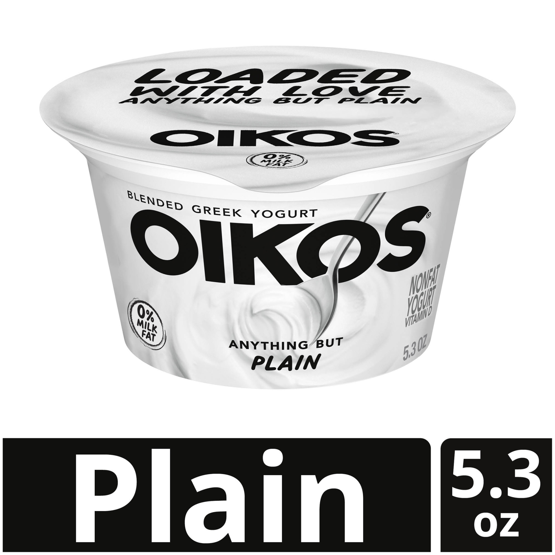 Oikos Blended Plain Greek Nonfat Yogurt 5.3 oz Shipt