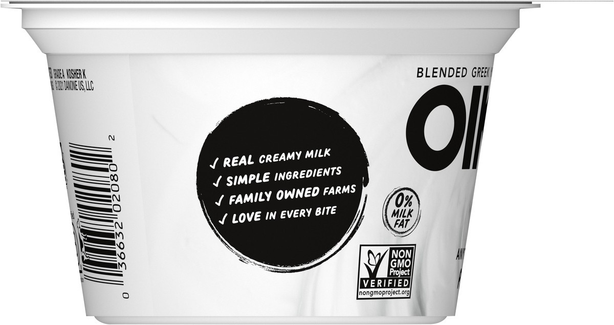 slide 5 of 10, Oikos Blended Nonfat Greek Yogurt, 16g Protein, 100 Calories and 0% Milk Fat, High Protein Yogurt, 5.3 OZ Cup, 5.3 oz