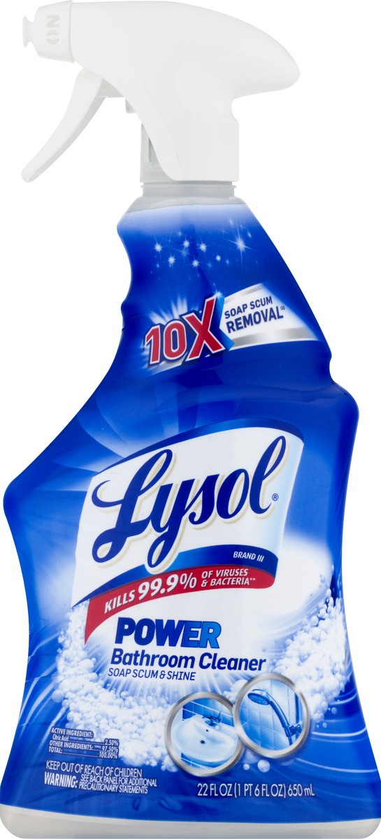 slide 3 of 8, Lysol Power Cleaner Spray Bath, 22 oz