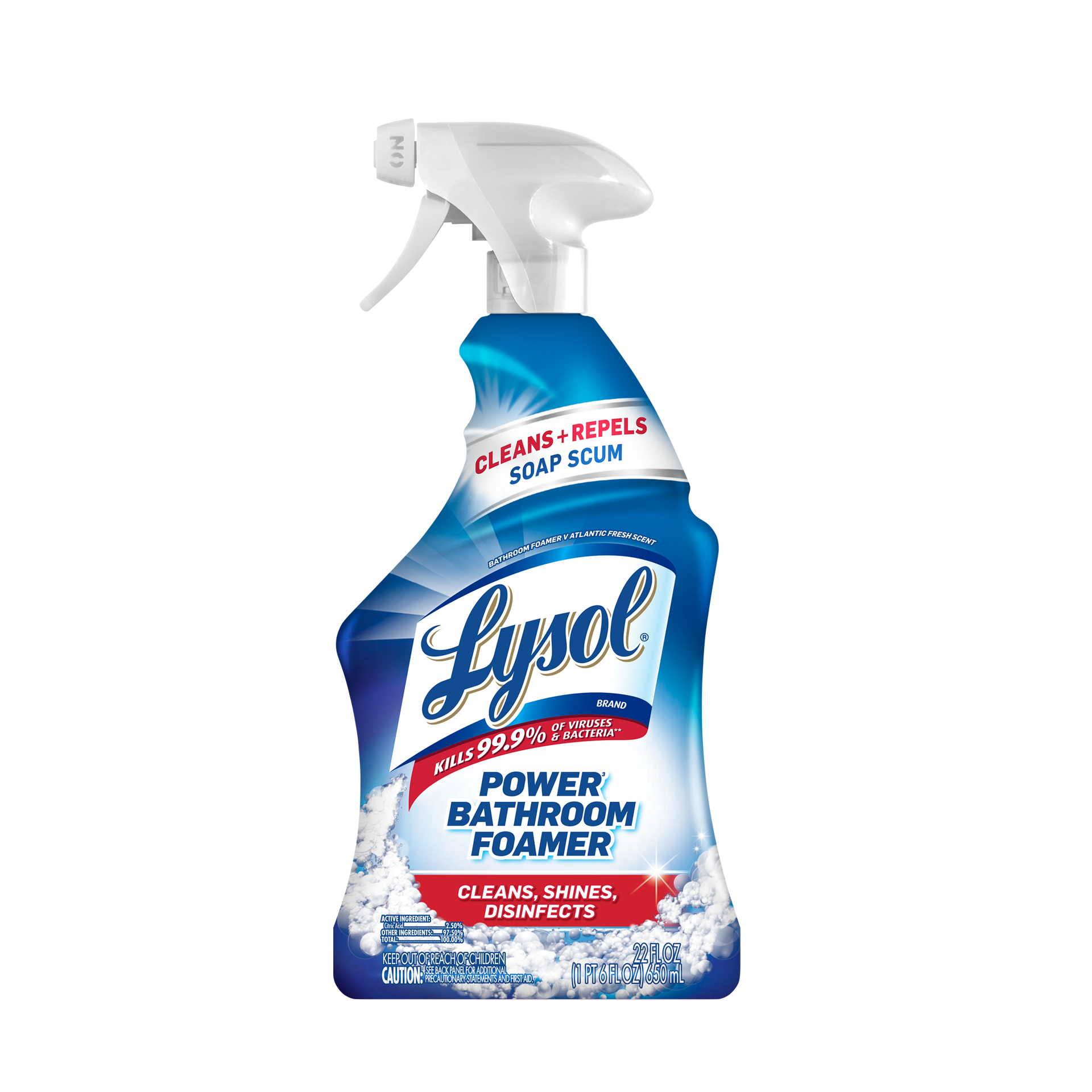 slide 1 of 8, Lysol Power Cleaner Spray Bath, 22 oz