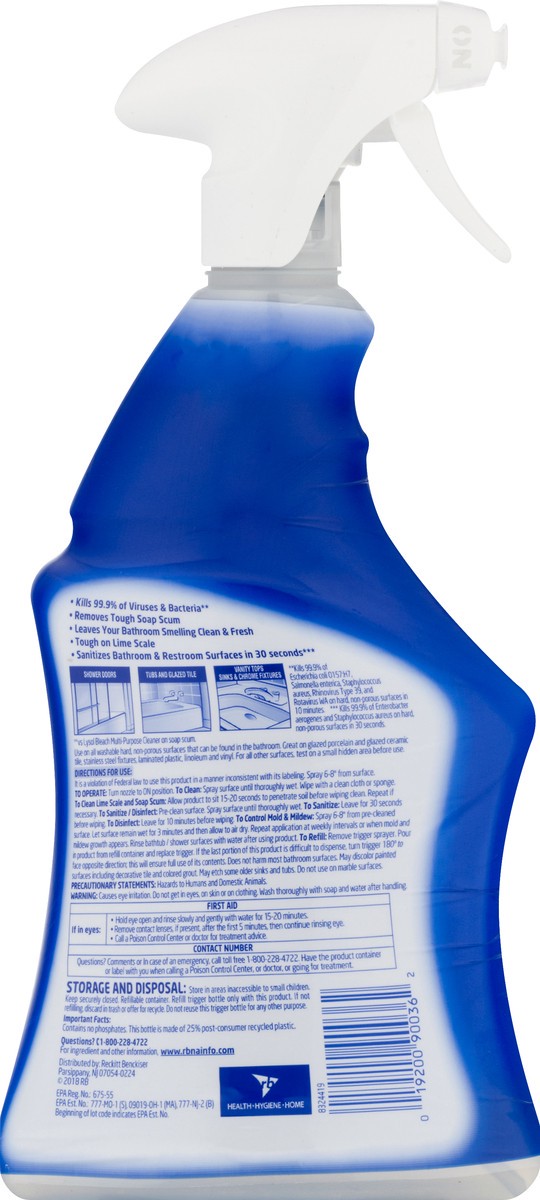 slide 4 of 8, Lysol Power Cleaner Spray Bath, 22 oz