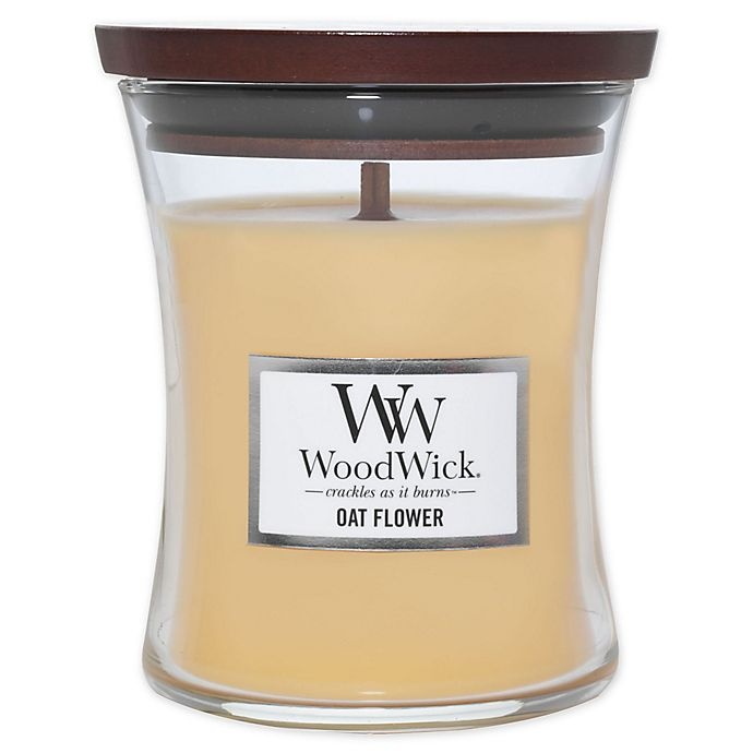 slide 1 of 2, WoodWick Oat Flower Medium Hourglass Jar Candle, 1 ct