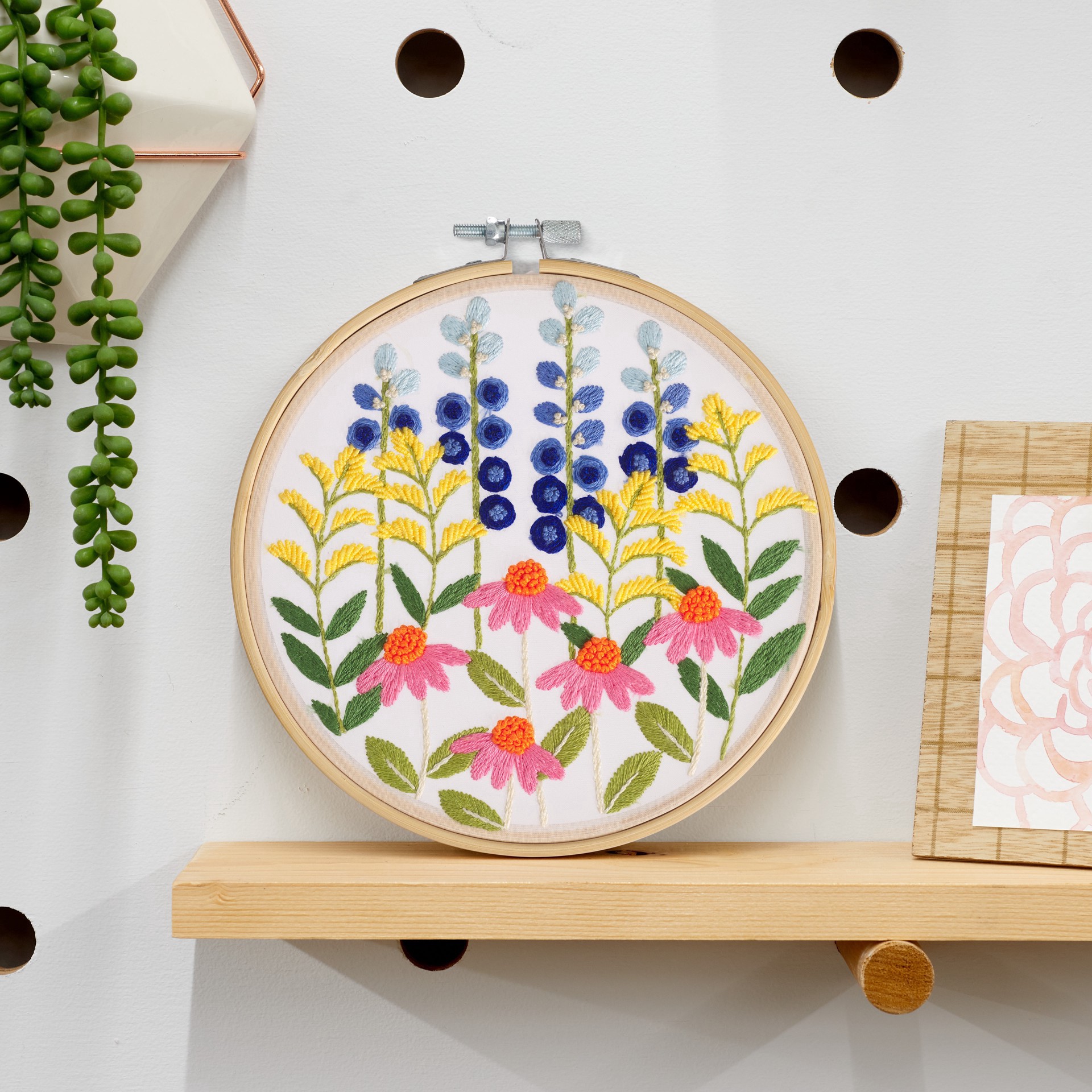 slide 5 of 5, 8" Wildflowers Stamped Design Embroidery Kit By Loops & Threads, 8 in