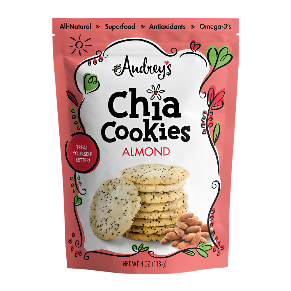 slide 1 of 1, Audrey's Audrey Cookie Chia Almond - 4 oz, 4 oz