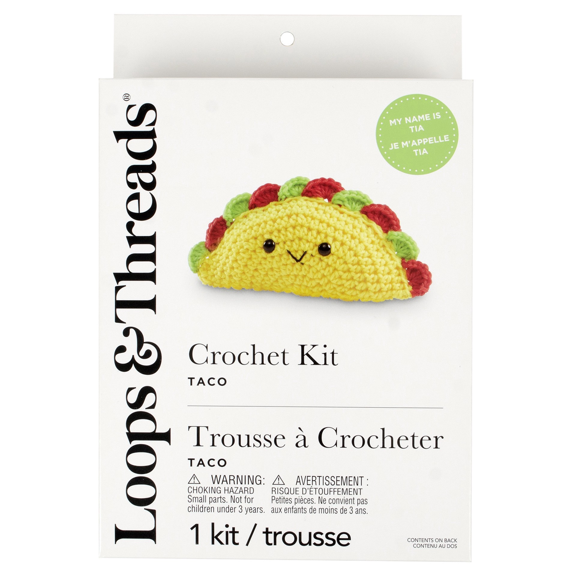slide 3 of 4, Intermediate Taco Amigurumi Crochet Kit By Loops & Threads, 7 in x 4.5 in