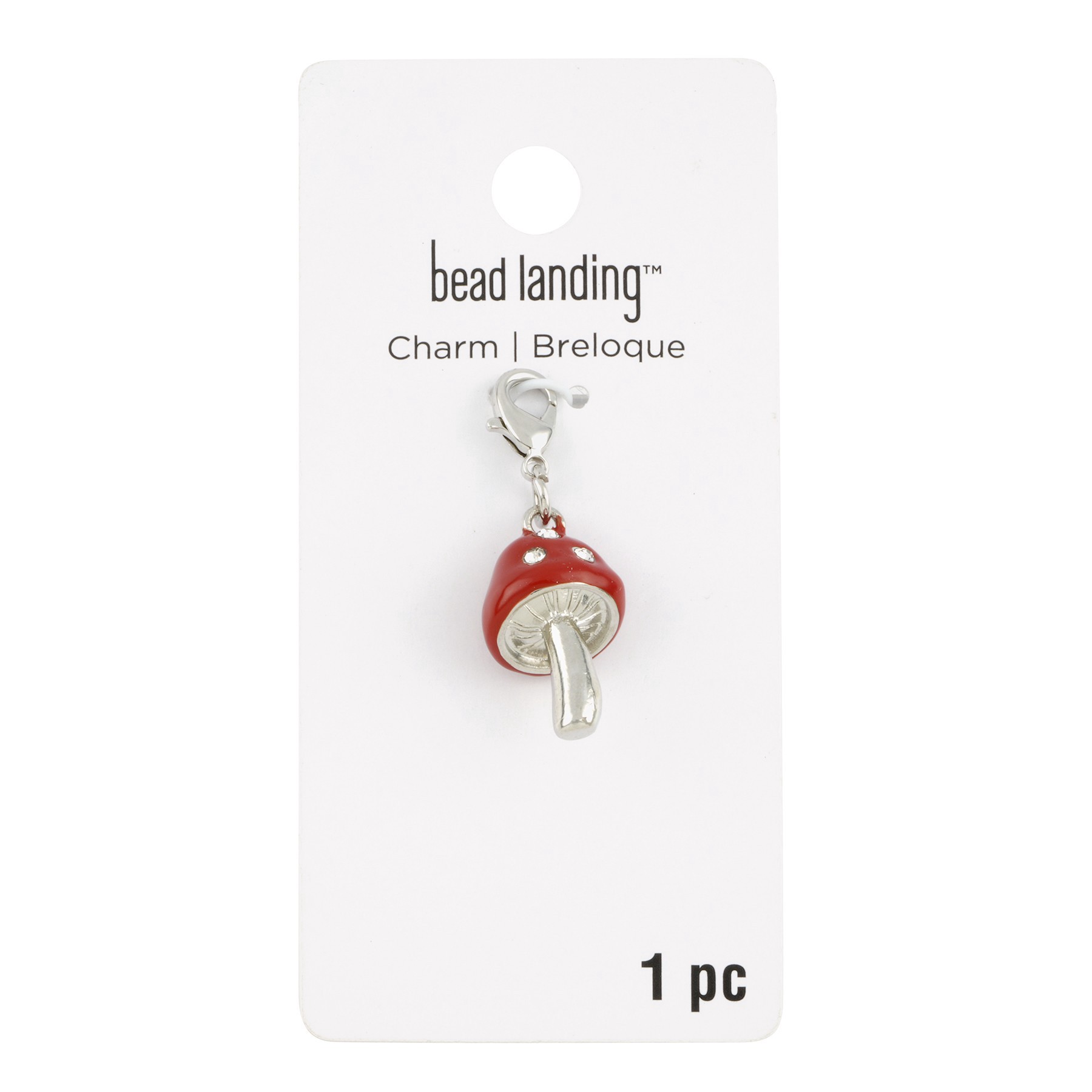 slide 2 of 3, Red-Capped Mushroom Charm By Bead Landing, 13 mm charm diameter
