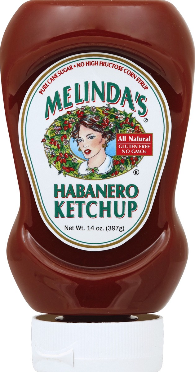 slide 1 of 2, Melinda's Ketchup, Habanero 14 Oz, 14 oz