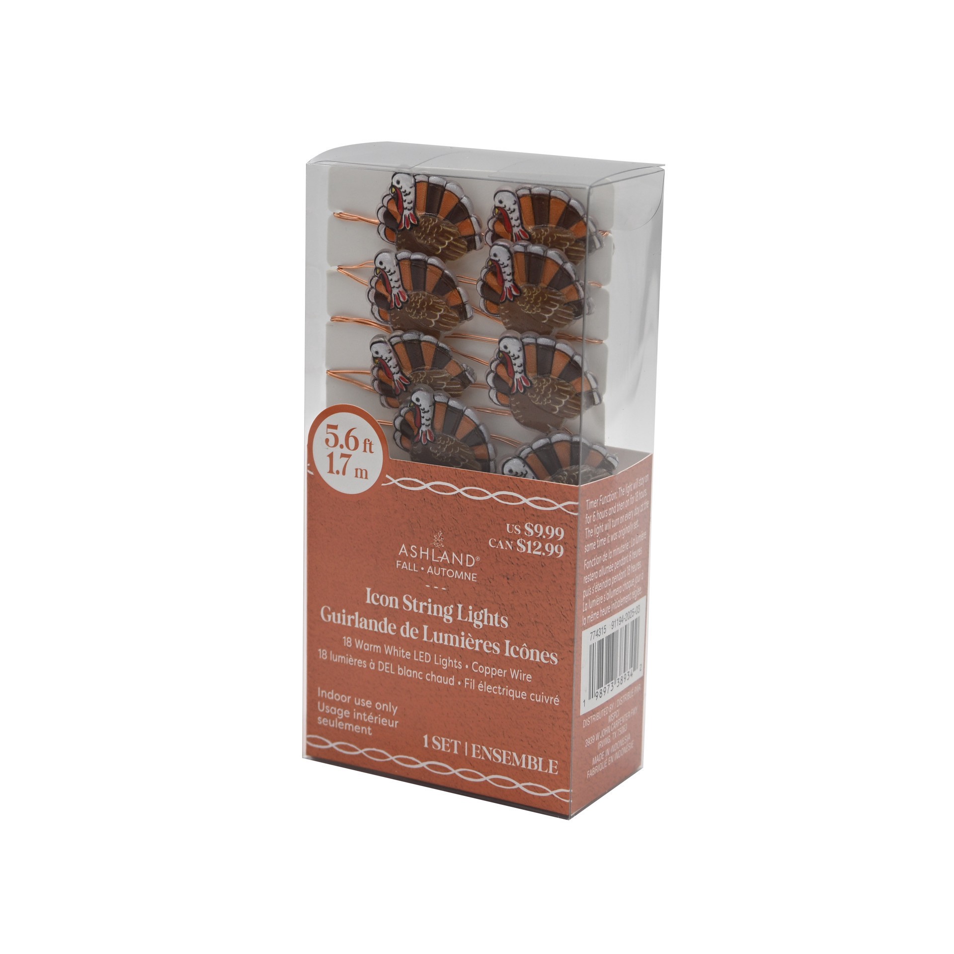 slide 3 of 4, 18ct. Warm White Led Turkey Icon String Lights By Ashland, 18 ct