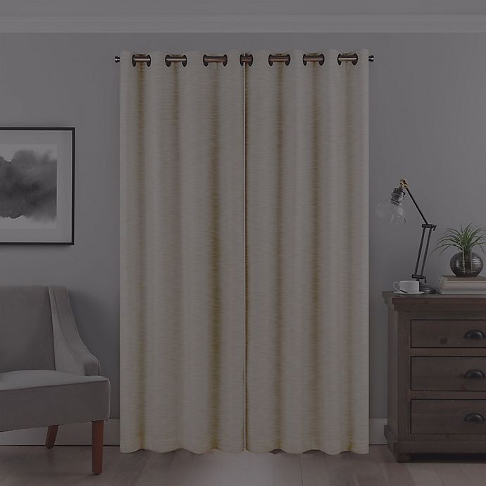 slide 5 of 8, Eclipse Warren Grommet Room-Darkening Window Curtain Panel - Ivory, 84 in