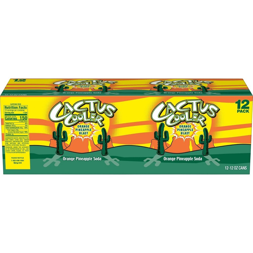 slide 2 of 6, Cactus Cooler Orange Pineapple Soda - 12 ct; 12 fl oz, 12 ct; 12 fl oz