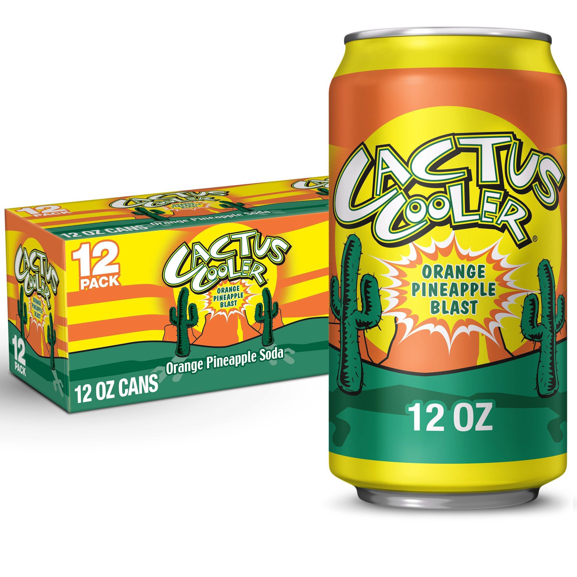 slide 1 of 6, Cactus Cooler Orange Pineapple Soda - 12 ct; 12 fl oz, 12 ct; 12 fl oz