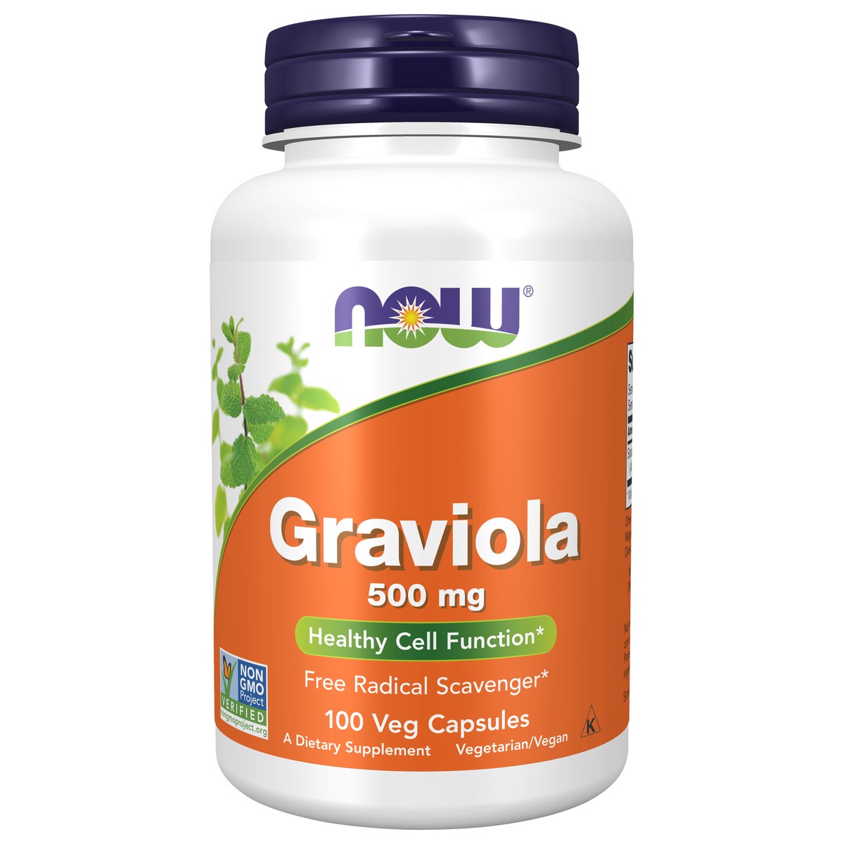 slide 1 of 4, NOW Graviola 500 mg - 100 Veg Capsules, 100 ct