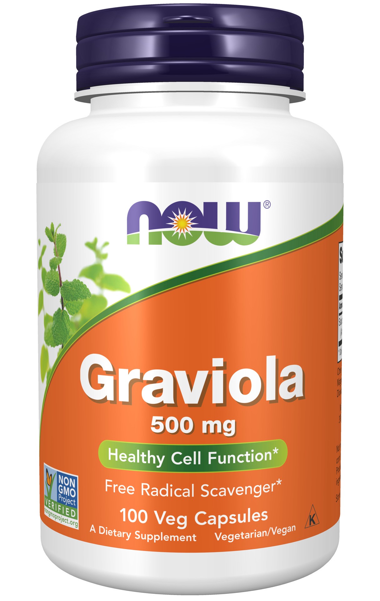 slide 1 of 4, NOW Supplements Graviola 500 mg - 100 Veg Capsules, 100 ct