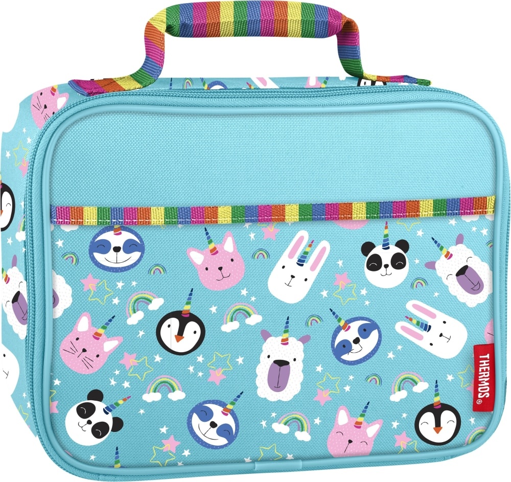 slide 1 of 1, Thermos Magical Rainbow Animals Soft Sided Lunch Box Kit, 1 ct