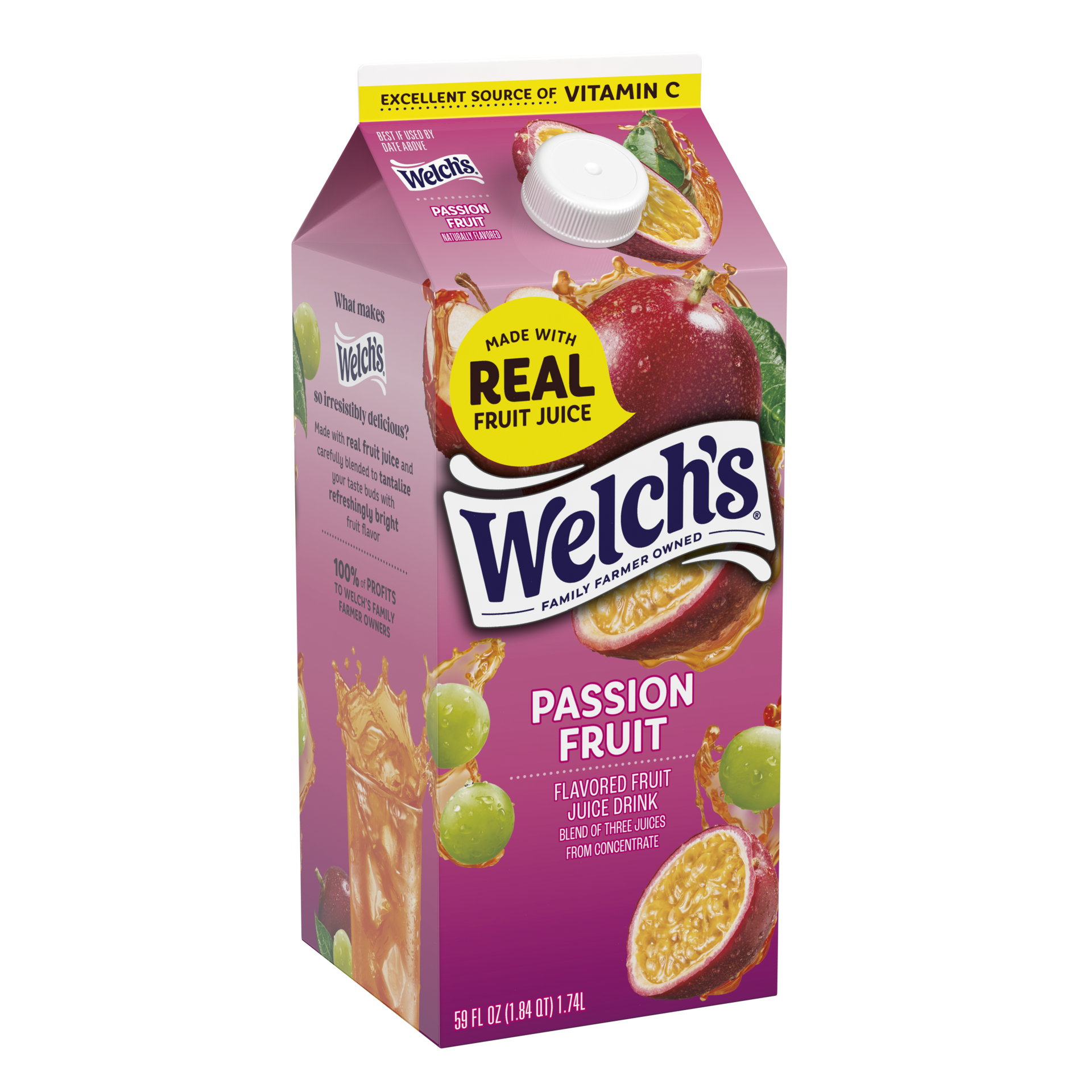 slide 2 of 7, Welch's Passion Fruit Fruit Juice Drink, 59 Fl Oz carton, 59 fl oz