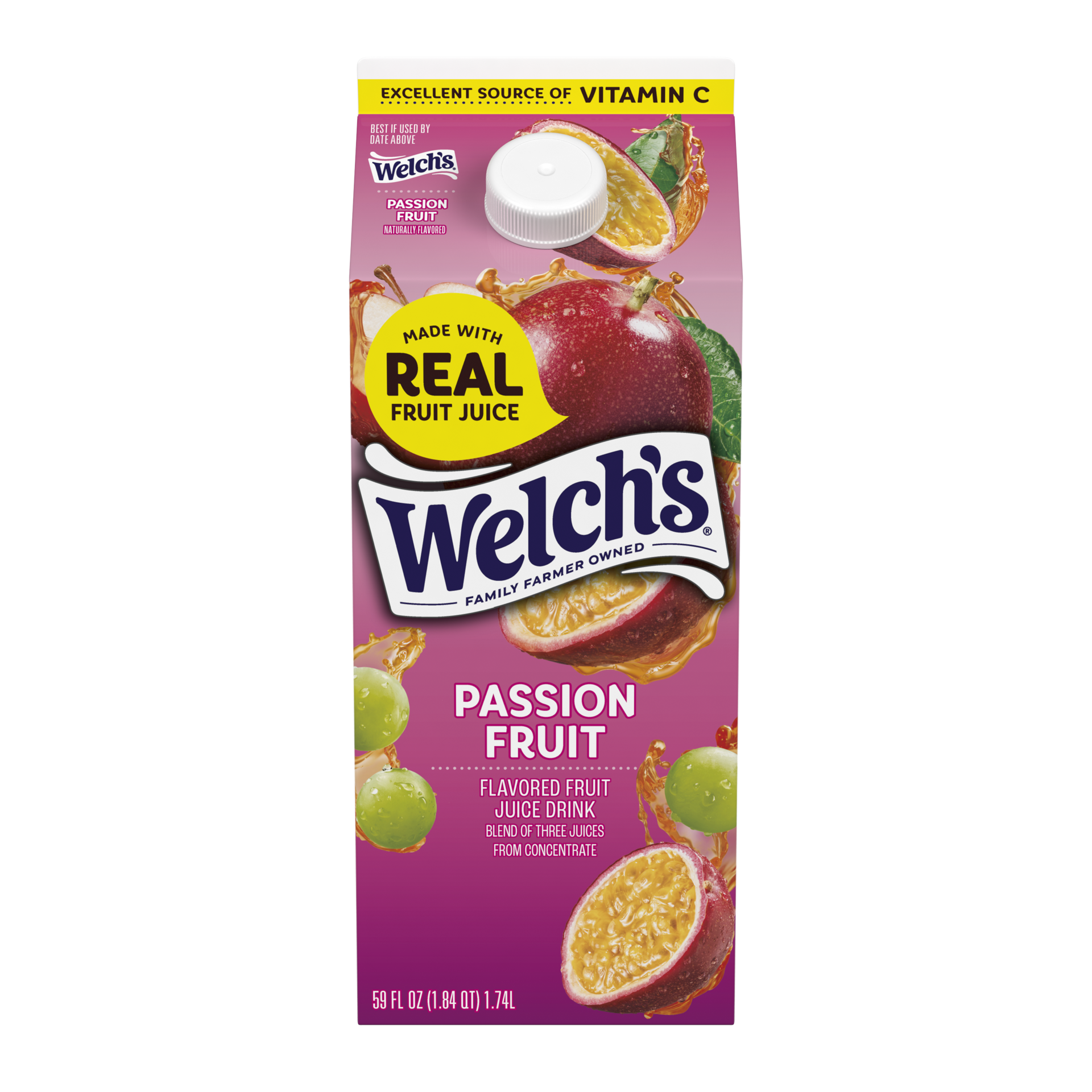 slide 1 of 7, Welch's Passion Fruit Fruit Juice Drink, 59 Fl Oz carton, 59 fl oz