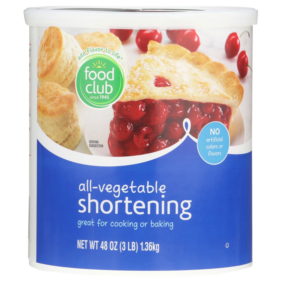 slide 8 of 9, Food Club All-vegetable Shortening, 3 lb