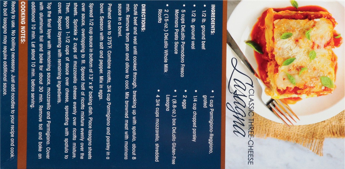 slide 11 of 14, Delallo Pasta Lasagna - 9 oz, 9 oz