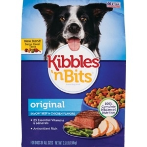 slide 1 of 1, Kibbles 'n Bits Kibbles N' Bits Dog Food Original Savory Chicken & Beef Flavor, 4 lb; 1.81 kg