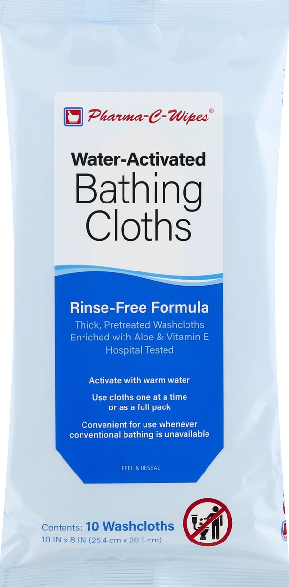 slide 6 of 12, Pharma-C-Wipes Water-Activated Bathing Cloths 10 ea, 10 ct