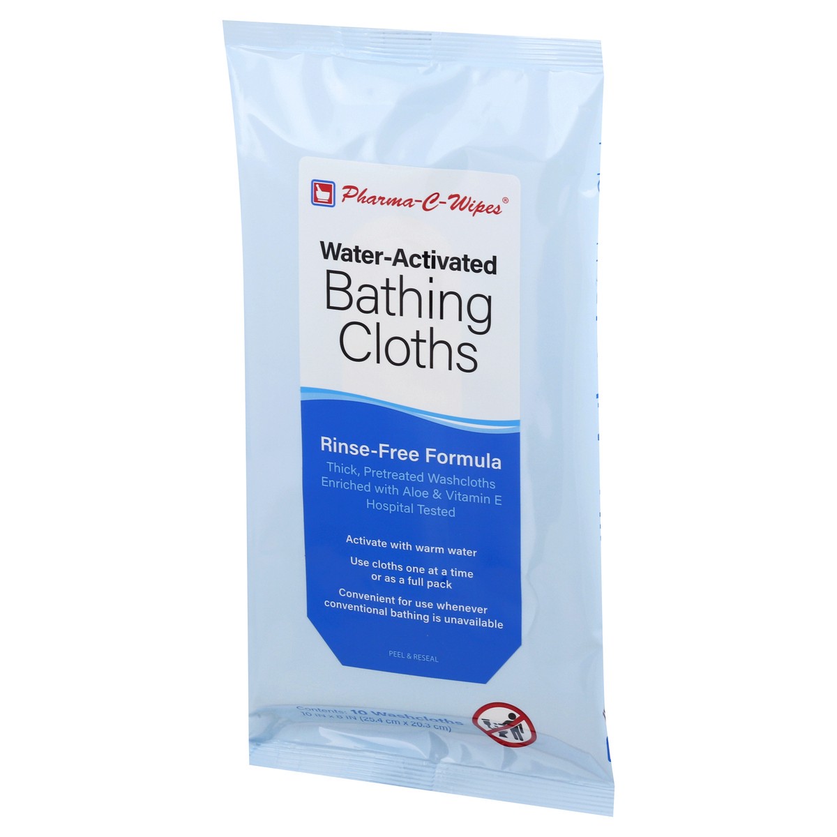 slide 9 of 12, Pharma-C-Wipes Water-Activated Bathing Cloths 10 ea, 10 ct