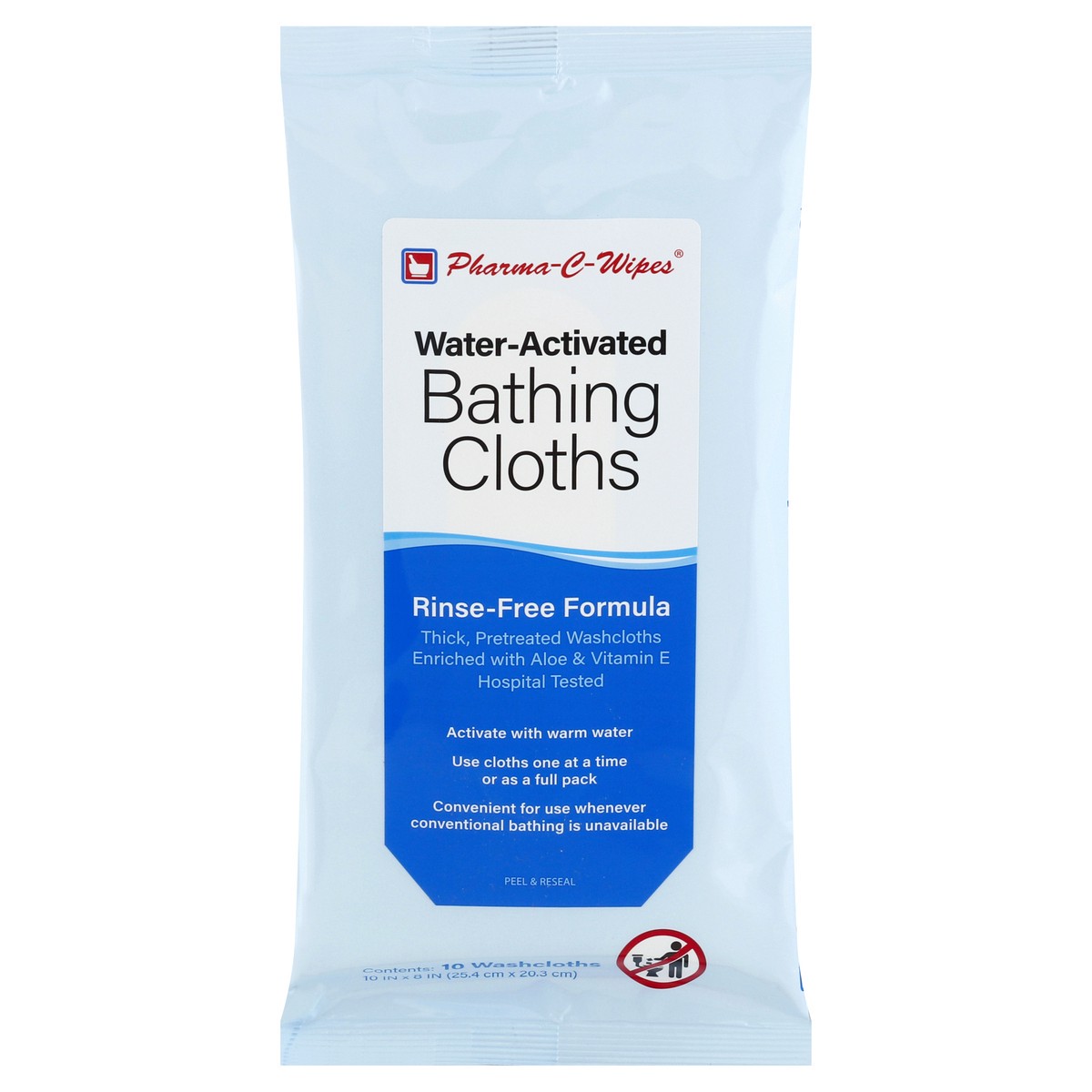 slide 2 of 12, Pharma-C-Wipes Water-Activated Bathing Cloths 10 ea, 10 ct