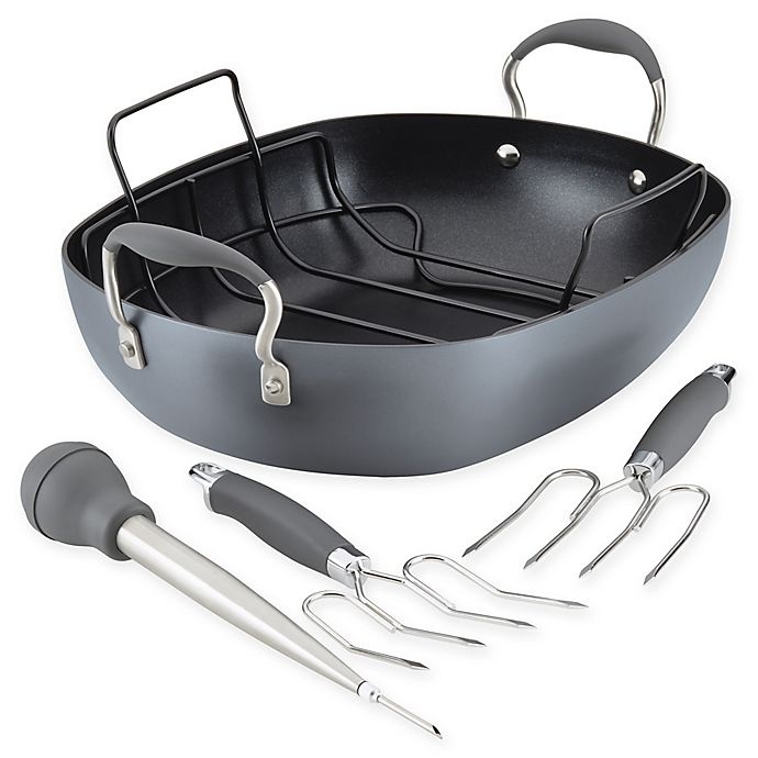 slide 1 of 6, Anolon Advanced Home Nonstick Hard-Anodized Aluminum Roasting Set - Moonstone, 1 ct