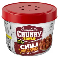Campbell's Chunky Hot and Spicy Chili With Beans, 15.25 oz Bowl