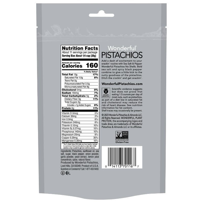slide 4 of 4, Wfl No Shell Pistachios Salt & Pepper, 11 oz
