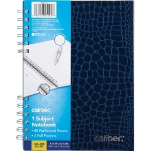 slide 1 of 1, Caliber Executive 1 Subject Notebook - ColleGe-Ruled, 9.5 in x 6.5 in; 80 pg