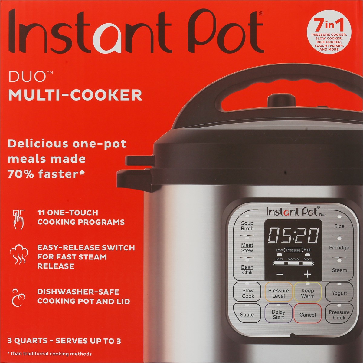 slide 10 of 11, Instant Pot 3 Quart Duo Pressure Cooker, 1 ct