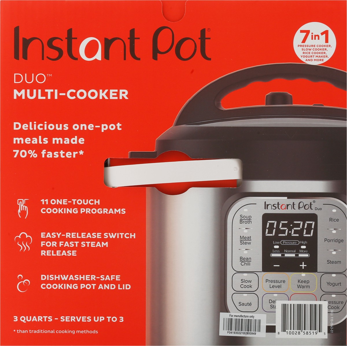 slide 5 of 11, Instant Pot 3 Quart Duo Pressure Cooker, 1 ct